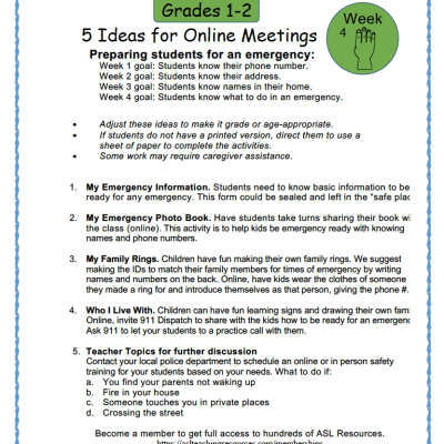 5 Ideas for Online Learning Grades 1-2 Week 4