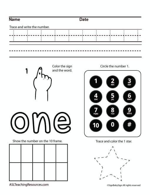 Numbers Counting 1-10 Set