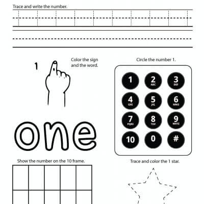 Numbers Counting 1-10 Set