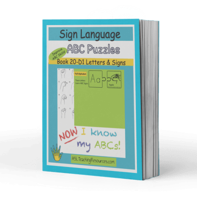 Lesson Plan Book 20-D1 Sign Language ABC Puzzles Letters & Signs