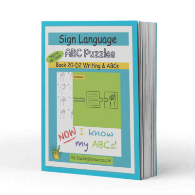 Lesson Plan Book 20-D2 Sign Language ABC Puzzles Writing & ABCs