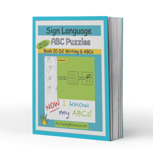 Lesson Plan Book 20-D2 Sign Language ABC Puzzles Writing & ABCs
