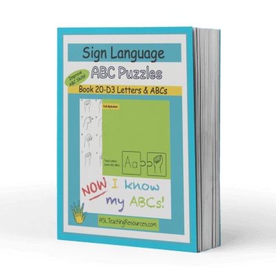 Lesson Plan Book 20-D3 Sign Language ABC Puzzles Letters & ABCs