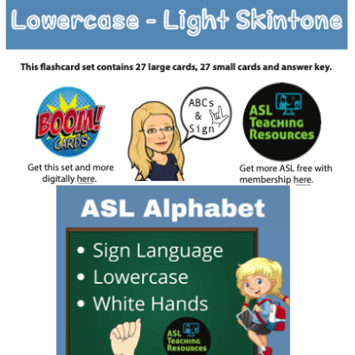 ASL ABC Lowercase - Light Skin Flashcards