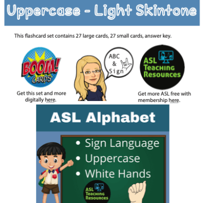 ASL ABC Light Skin Uppercase