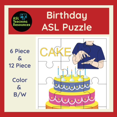 Birthday Cake ASL Puzzle