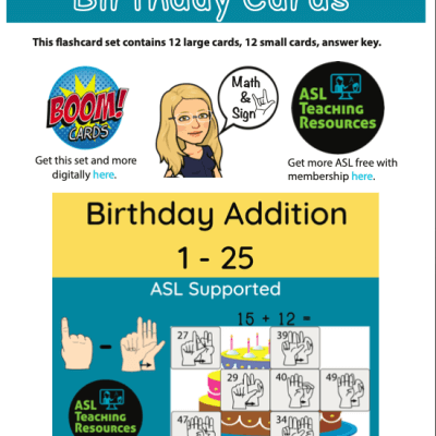 ASL Birthday Addition 1-25 Flashcards