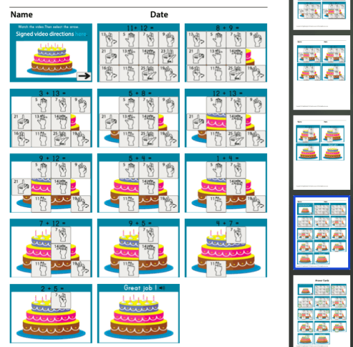 ASL Birthday Addition 1-25 Flashcards - Image 2
