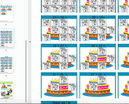 ASL Birthday Addition 10-50 Flashcards - Image 3