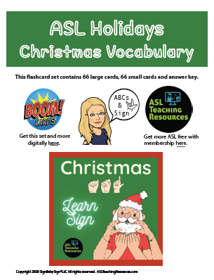 ASL Christmas Vocabulary Games Flashcards
