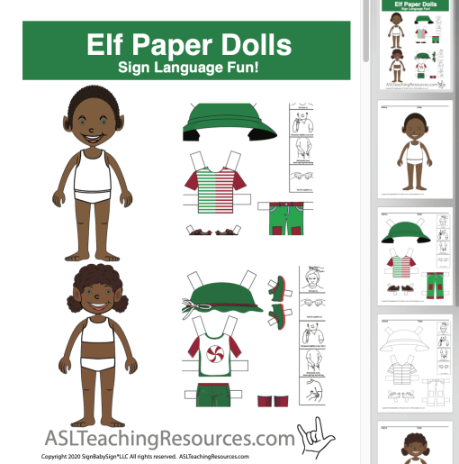 Elf on a Shelf Paper Dolls Dark Skin