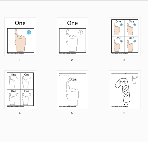Wall Charts ASL Numbers 1-10 Screen shot 4