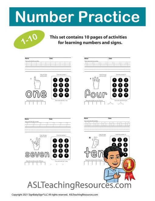 Numbers Practice 1-10 Worksheet Set