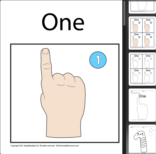 Numbers Coloring Sheets & Wall Charts Light Skin - 1