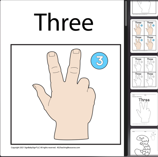 Numbers Coloring Sheets & Wall Charts Light Skin - 3