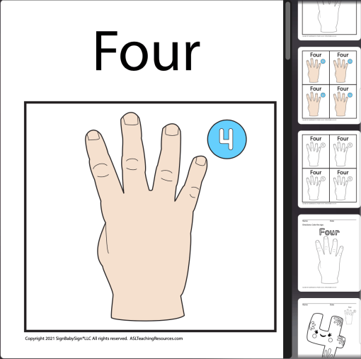 Numbers Coloring Sheets & Wall Charts Light Skin - 4