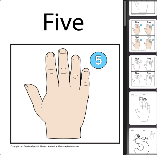 Numbers Coloring Sheets & Wall Charts Light Skin - 5