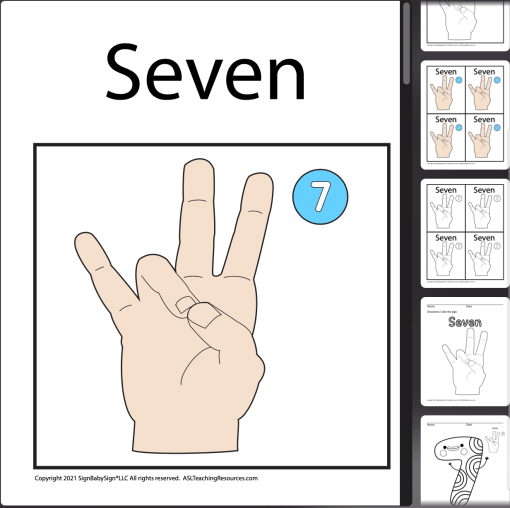 Numbers Coloring Sheets & Wall Charts Light Skin - 7