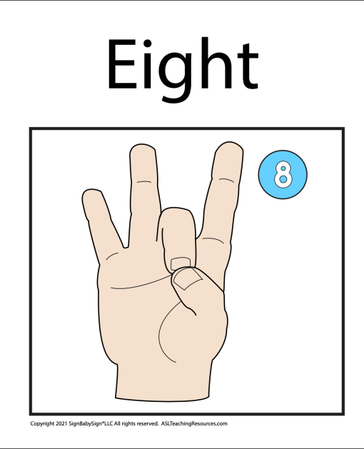 Numbers Coloring Sheets & Wall Charts Light Skin - 8