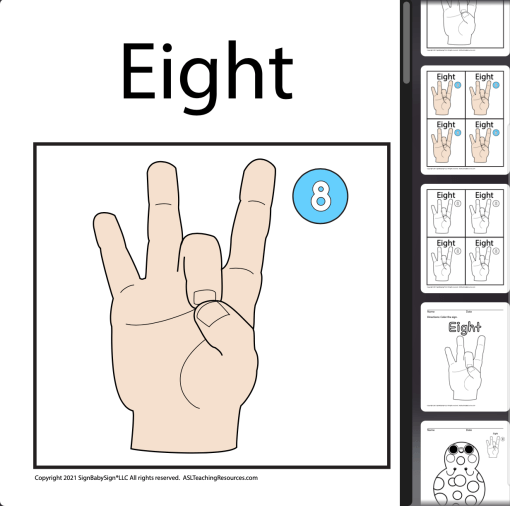 Numbers Coloring Sheets & Wall Charts Light Skin - 8