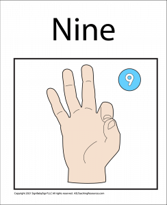 Numbers Coloring Sheets & Wall Charts Light Skin - 9