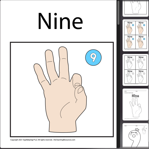 Numbers Coloring Sheets & Wall Charts Light Skin - 9