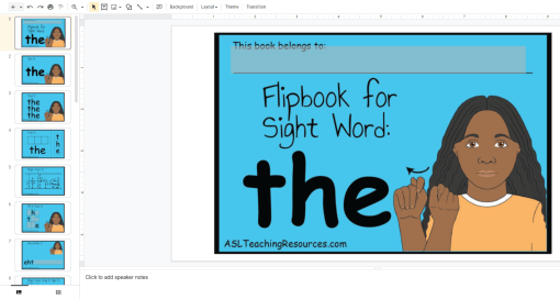 sight-words-flipbook-gs-the