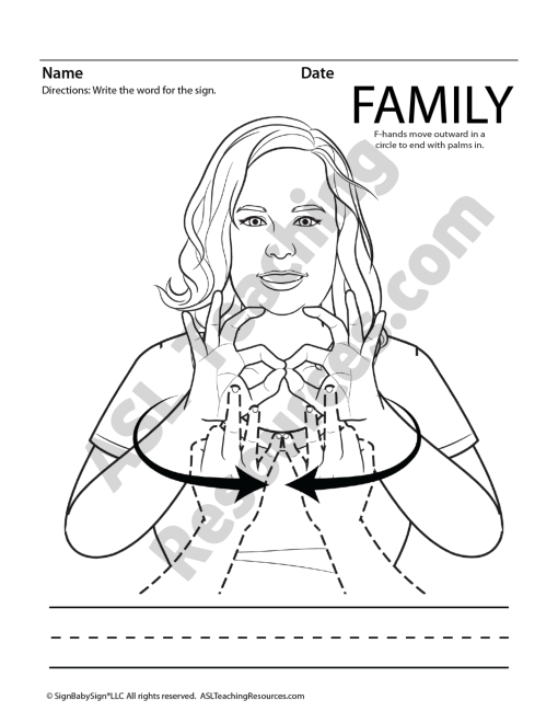 Family Coloring Pages ASL - Image 2