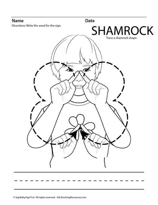 St. Patrick's Day Coloring Pages ASL - Image 3