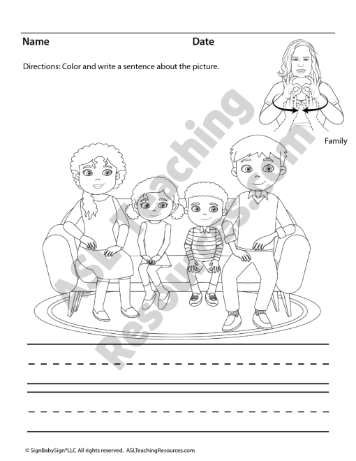 sign-language-family-coloring-pages