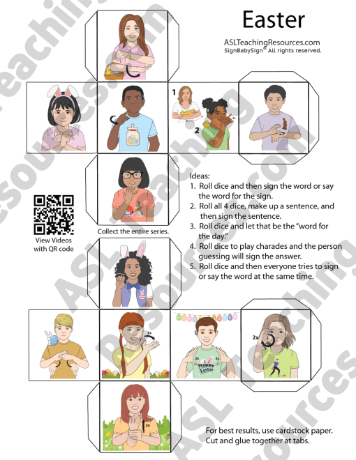 Games for Sign Language - Easter Dice - Image 2