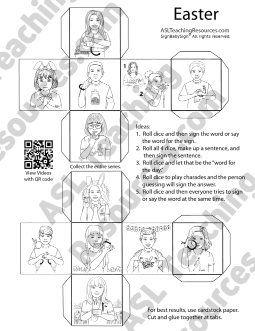 Games for Sign Language - Easter Dice - Image 3
