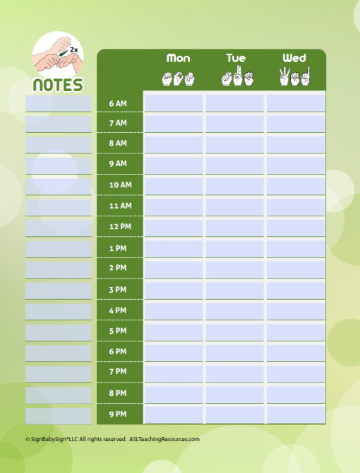 ASL Monthly Planner Editable - Spring (Undated) - Image 3
