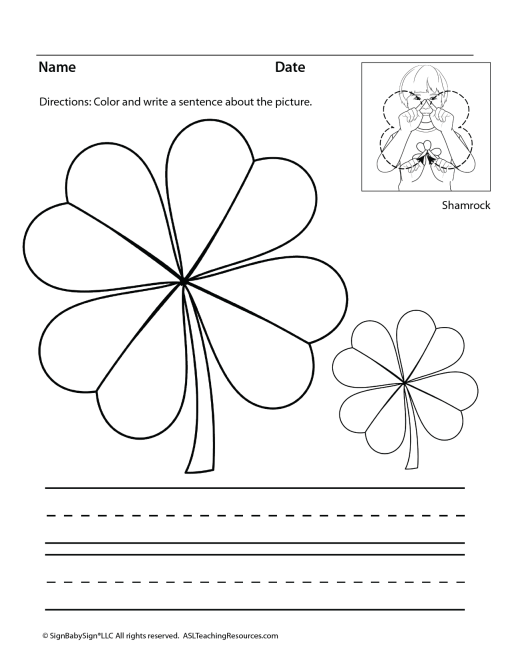 St. Patrick's Day Coloring Pages ASL - Image 2