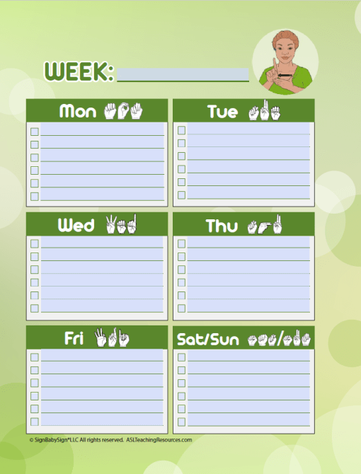ASL Monthly Planner Editable - Spring (Undated) - Image 2