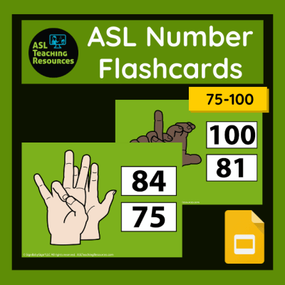 ASL Matching Numbers 75-100