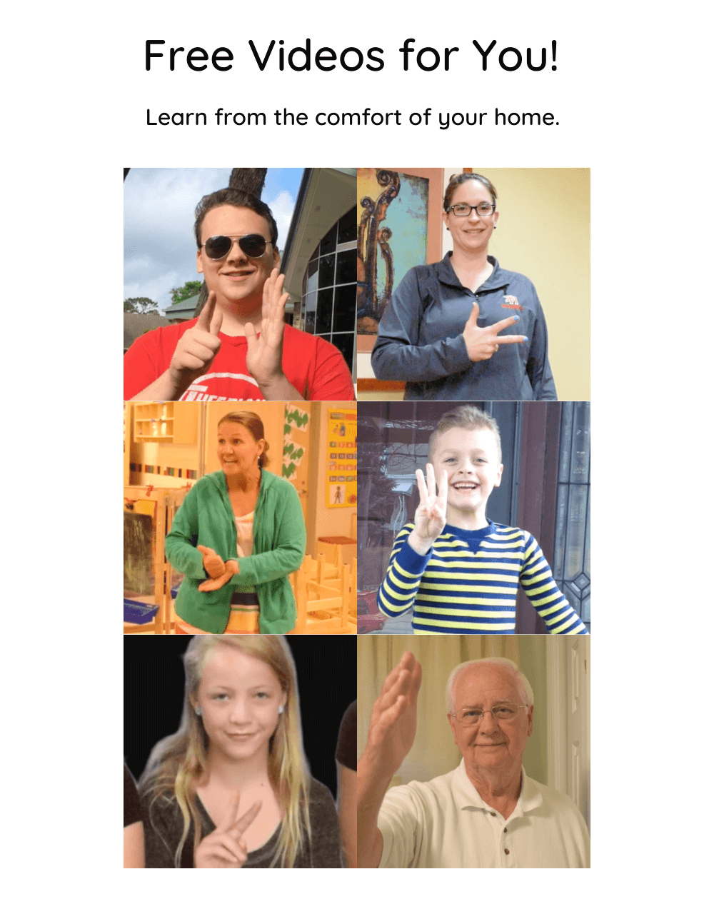 6 people showing ASL