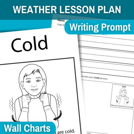 cold weather lesson wall chart and writing prompt