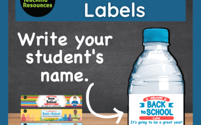 Water Bottle Label Designs Back to School
