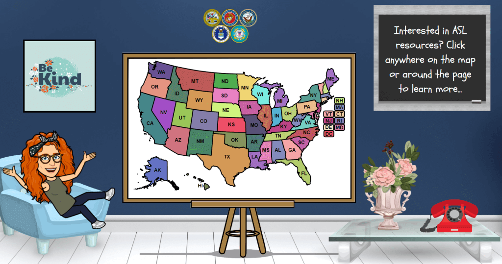 Teacher Sitting with Map