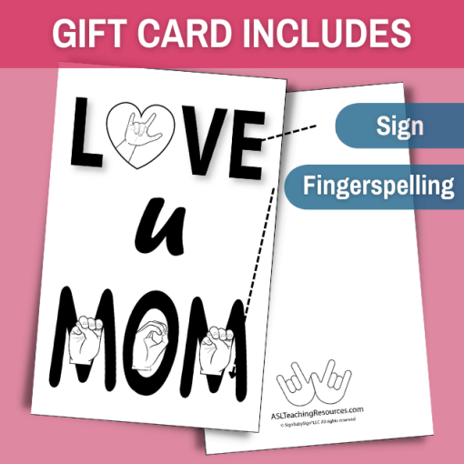 black and white Love U Mom Mother's day card