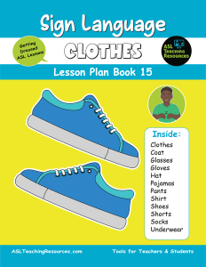 ASL Clothing Sign Language Resources Book