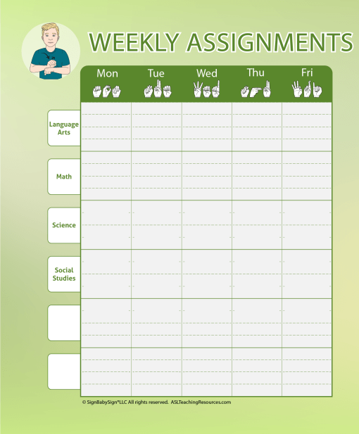 ASL Student Planner - Spring - Image 4