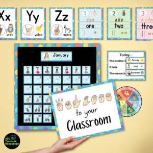 Welcome to your inclusive classroom with american sign language charts.