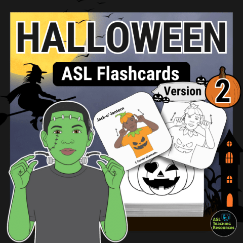Flashcards Halloween Part 2 - ASL Teaching Resources