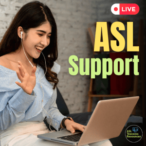 ASL teacher teaching online