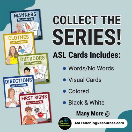 Sign Language Flashcards Collect the series! Words/no words, visual cards, and more!