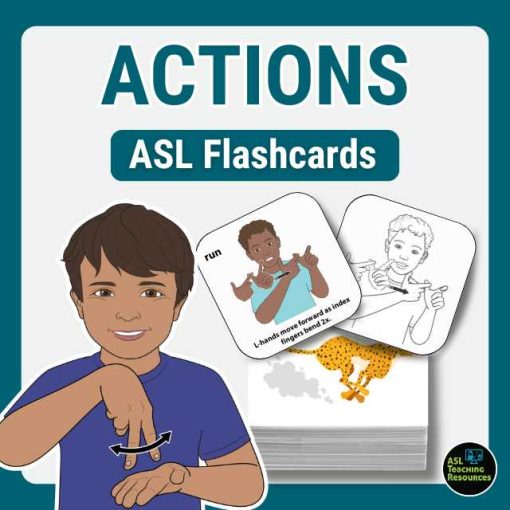 Sign Language Flashcards Actions for early learners with words and no words options.