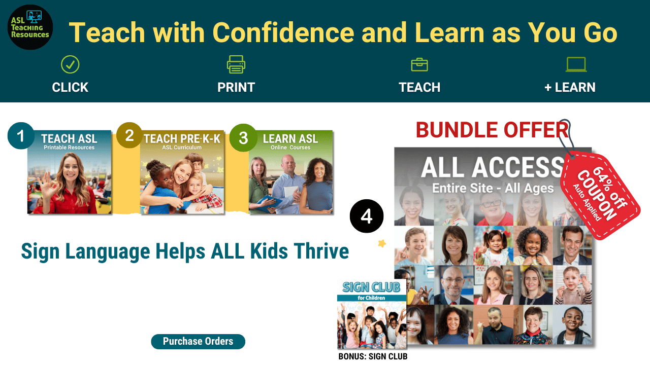 Teach with confidence and Learn as you go with ALL ACCESS ASL Membership!