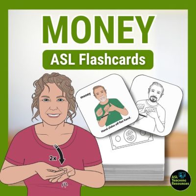 Money ASL Flashcards features 12 common money-related vocabulary words.